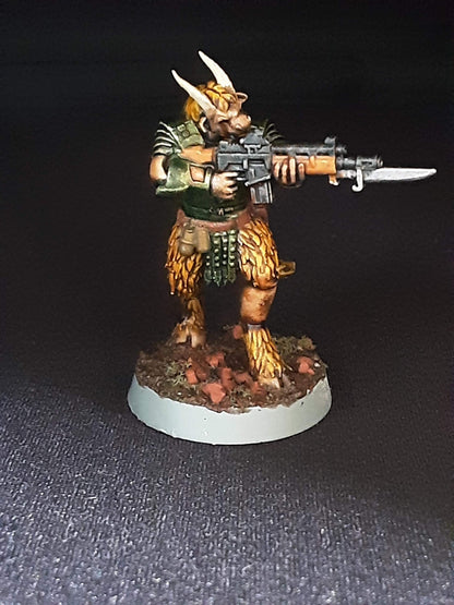 Saytr "Full-Horn" Slave Levy, Semi-Modular Sci-Fi warriors by ThatEvilOne, Sci-fi Wargames, Beastmen Roman-inspired chaos army