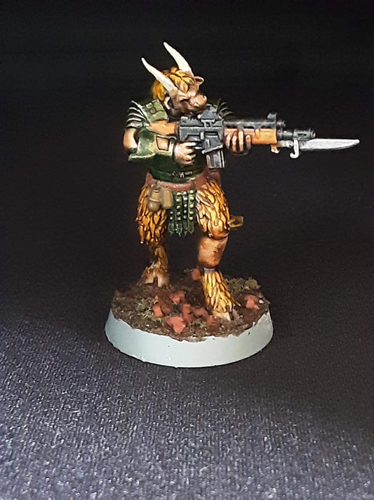 Saytr "Full-Horn" Slave Levy, Semi-Modular Sci-Fi warriors by ThatEvilOne, Sci-fi Wargames, Beastmen Roman-inspired chaos army