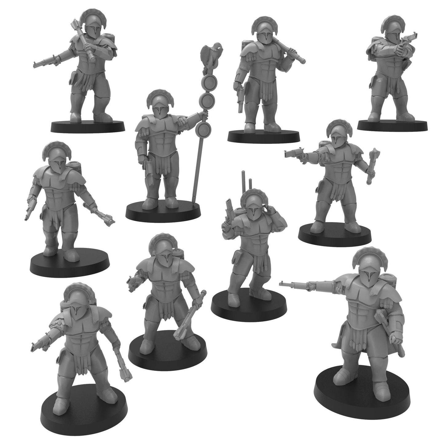 Roman Power Armoured Command, Imperial Guard, monopose Sci-Fi warriors by ThatEvilOne, Sci-fi Wargames Imperial marine