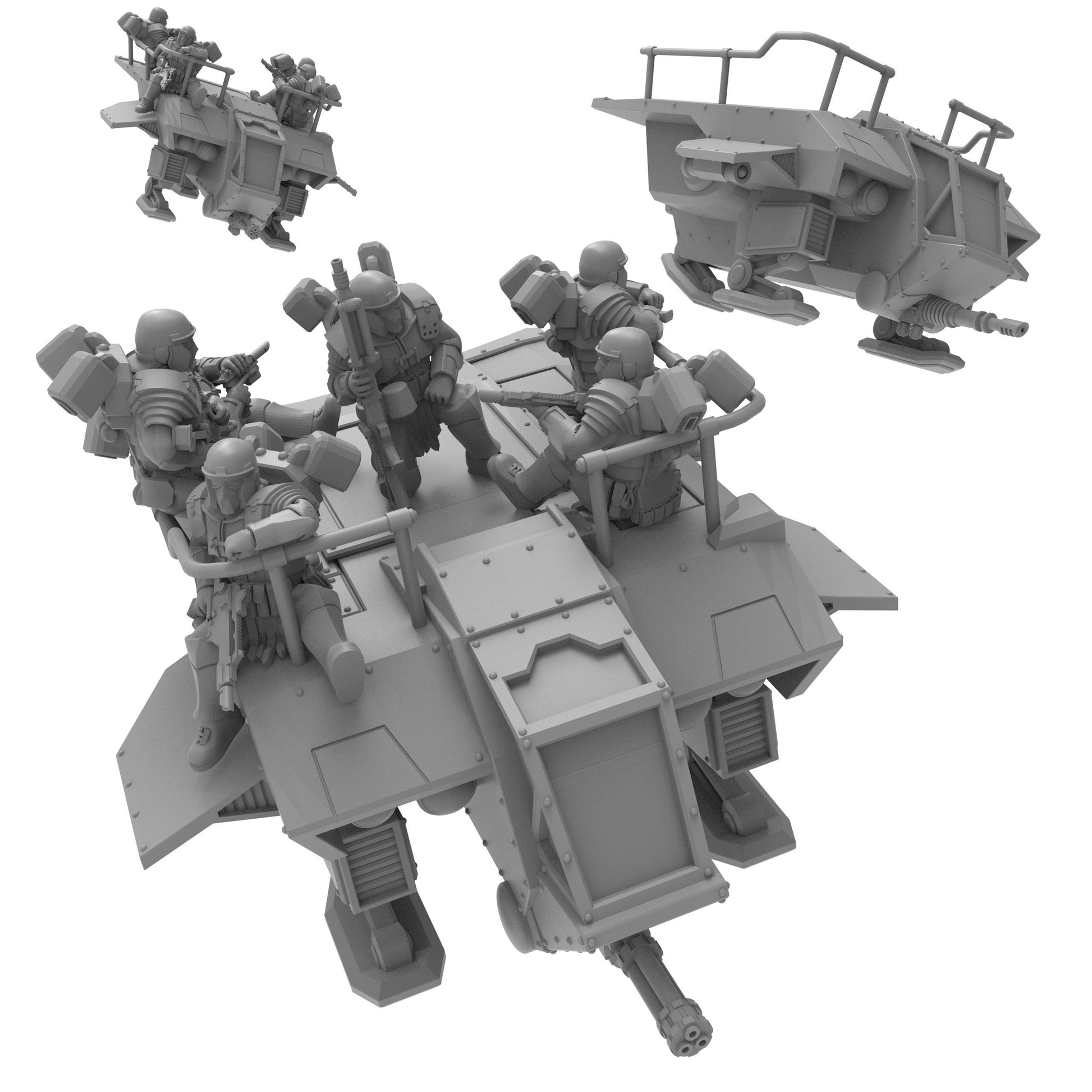 Quadriga Speeder Transport, Modular Sci-Fi Vehicles by ThatEvilOne, Sci-fi Wargames Proxy.
