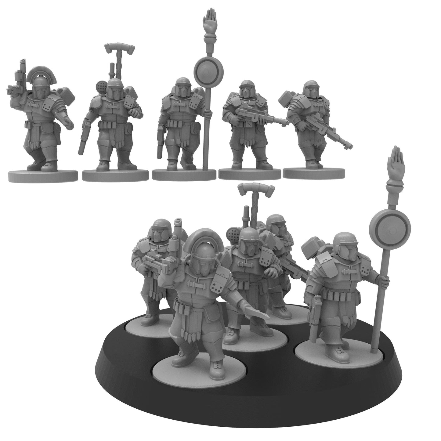 Smol Roman Centurion Command, 8mm Scale Monopose Sci-Fi warriors by ThatEvilOne, Miniature Sci-Fi Wargames Proxy