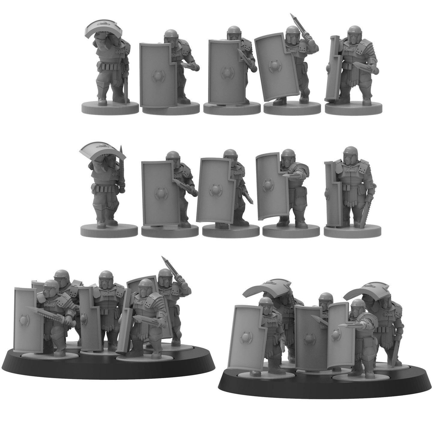 Smol Roman Testudo, 8mm Scale Monopose Sci-Fi warriors by ThatEvilOne, Miniature Sci-Fi Wargames Proxy