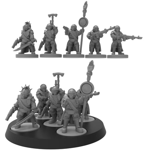 Smol Lunar Legate Command, 8mm Scale Monopose Sci-Fi warriors by ThatEvilOne, Miniature Sci-Fi Wargames Proxy