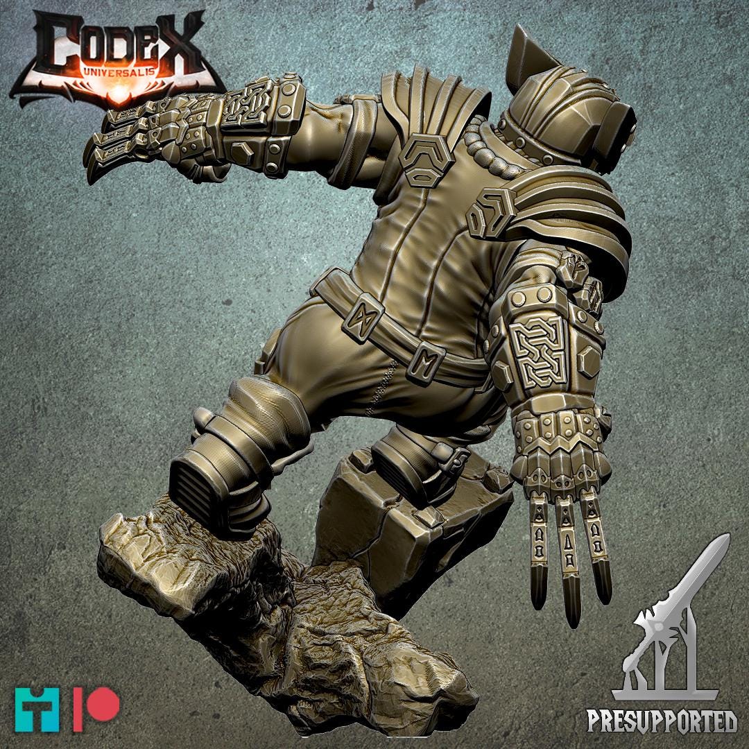 Dwogan Mithrilclaw, Dwarven Fighter Heroic Miniature for Tabletop Roleplaying games by Codex Universalis