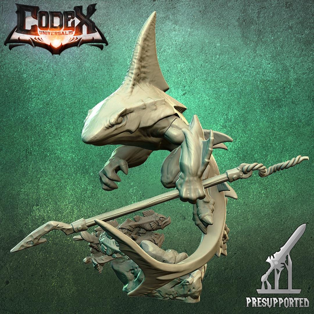 Land Sharks, Savage Fishfolk Miniatures for Tabletop Roleplaying games by Codex Universalis