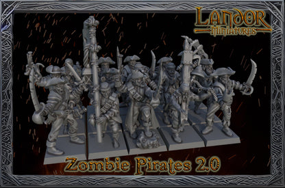 Zombie Pirates 2.0, Modular Undead Swashbucklers by Landor Miniatures! Vampire Coast for Fantasy Wargames