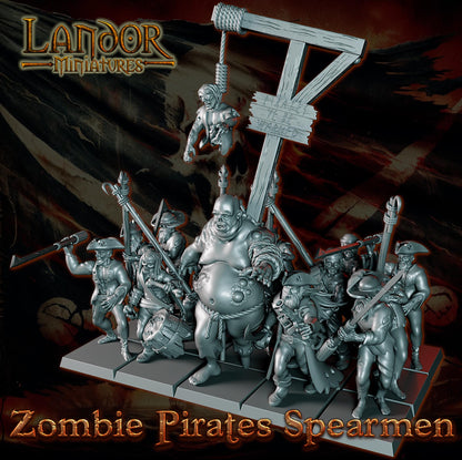 Zombie Pirate Spearmen, Modular Undead Swashbucklers by Landor Miniatures! Vampire Coast for Fantasy Wargames