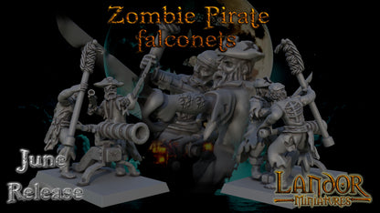Zombie Pirates Falconets, Modular Undead Swashbucklers by Landor Miniatures! Vampire Coast for Fantasy Wargames