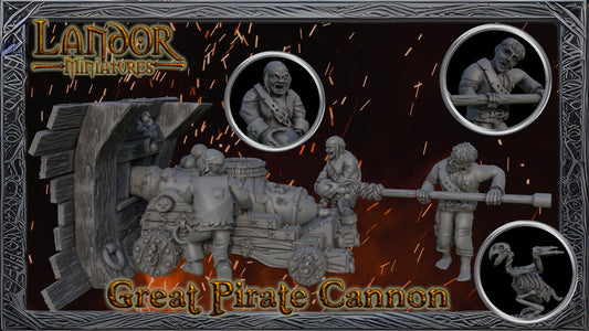 Great Pirate Cannon, Modular Undead Swashbucklers by Landor Miniatures! Vampire Coast for Fantasy Wargames