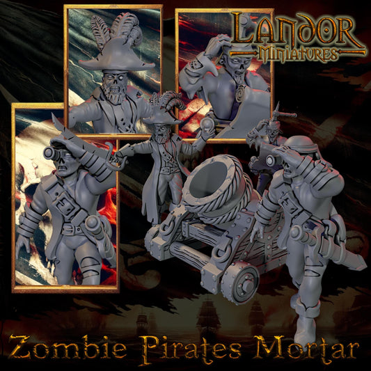Zombie Pirates Mortar, Modular Undead Swashbucklers by Landor Miniatures! Vampire Coast for Fantasy Wargames