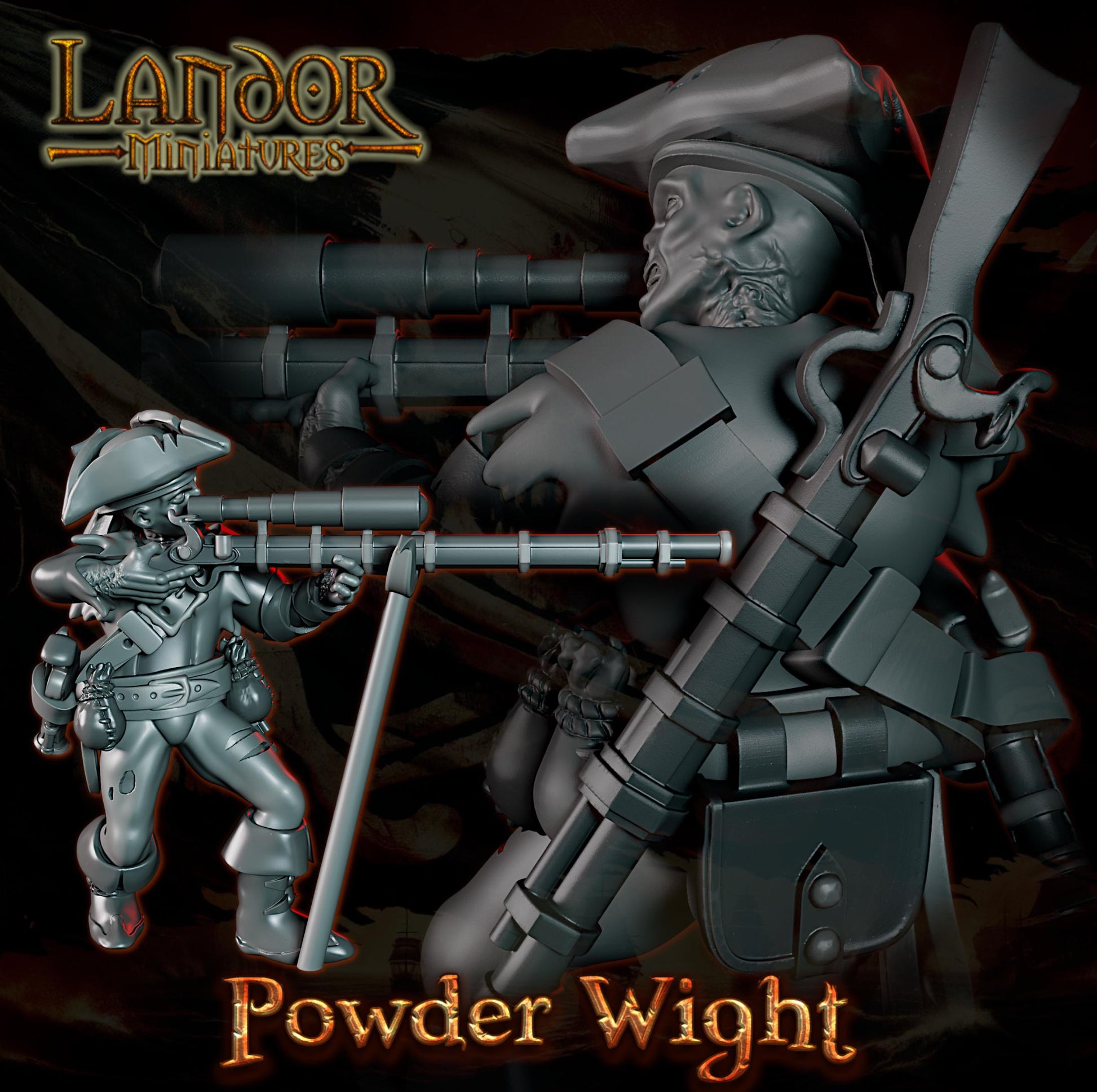 Powder Wight, Modular Undead Swashbucklers by Landor Miniatures! Vampire Coast for Fantasy Wargames