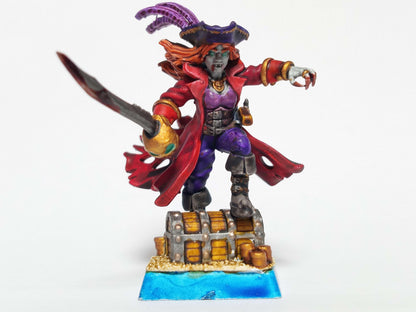 Vampire Pirate Captain, Modular Undead Swashbucklers by Landor Miniatures! Vampire Coast for Fantasy Wargames