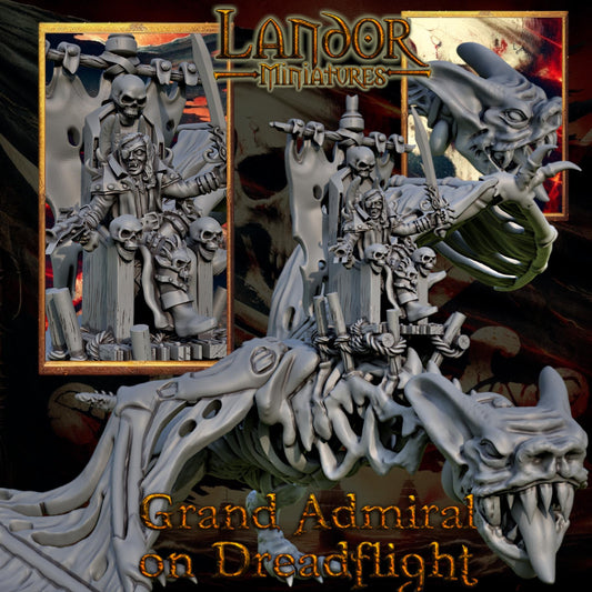 Grand Admiral on Dreadflight, Modular Undead Colossus by Landor Miniatures! Vampire Coast for Fantasy Wargames