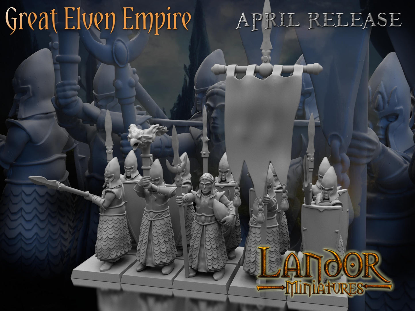 Elven Spearmen, Modular High Elven miniatures by Landor Miniatures! High Elves for Fantasy Wargames