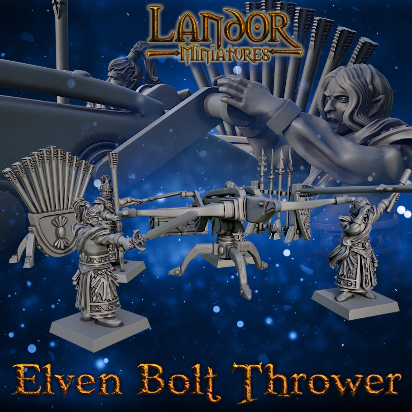 Elven Bolt Thrower, Modular High Elven miniatures by Landor Miniatures! High Elves for Fantasy Wargames