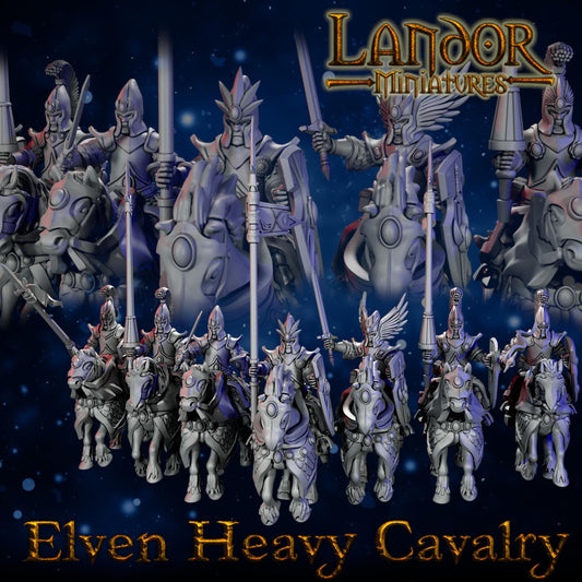 Elven Heavy Cavalry, Modular High Elven miniatures by Landor Miniatures! High Elves for Fantasy Wargames