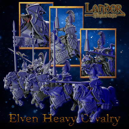 Elven Heavy Cavalry, Modular High Elven miniatures by Landor Miniatures! High Elves for Fantasy Wargames