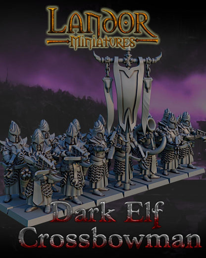 Dark elves Crossbowman, Modular Dark Elven miniatures by Landor Miniatures! Dark Elves for Fantasy Wargames
