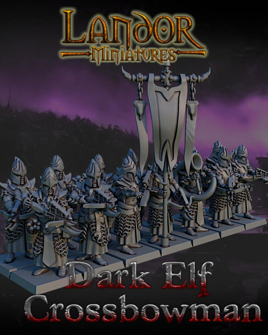 Dark elves Crossbowman, Modular Dark Elven miniatures by Landor Miniatures! Dark Elves for Fantasy Wargames