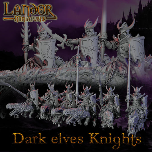 Dark elves Raptor Knights, Modular Dark Elven miniatures by Landor Miniatures! Dark Elves for Fantasy Wargames