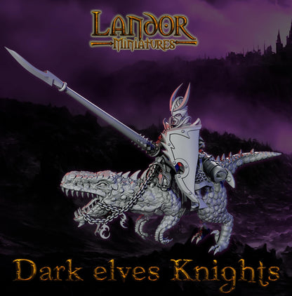 Dark elves Raptor Knights, Modular Dark Elven miniatures by Landor Miniatures! Dark Elves for Fantasy Wargames