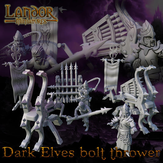 Dark Elves Bolt Thrower, Modular Dark Elven miniatures by Landor Miniatures! Dark Elves for Fantasy Wargames