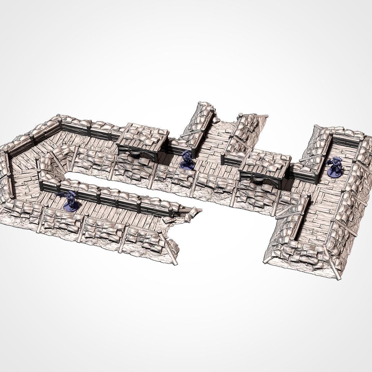 MODULAR TRENCHES WWII Trench Terrain Set, Perfect for Tabletop Wargames