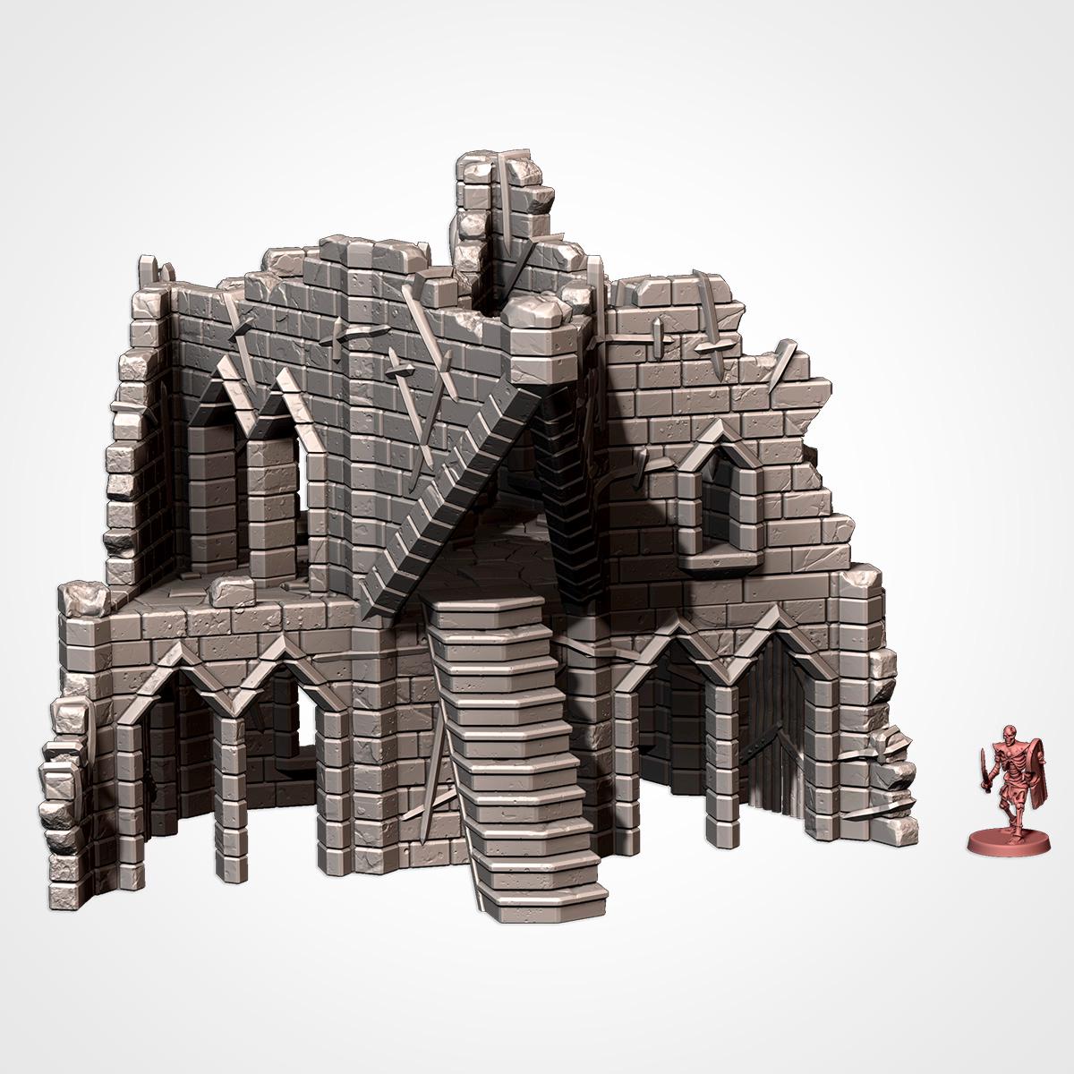 Modular CURSED FORTRESS by Txarli Factory Fantasy Terrain Ruined Castle Set, Perfect for Tabletop Wargames