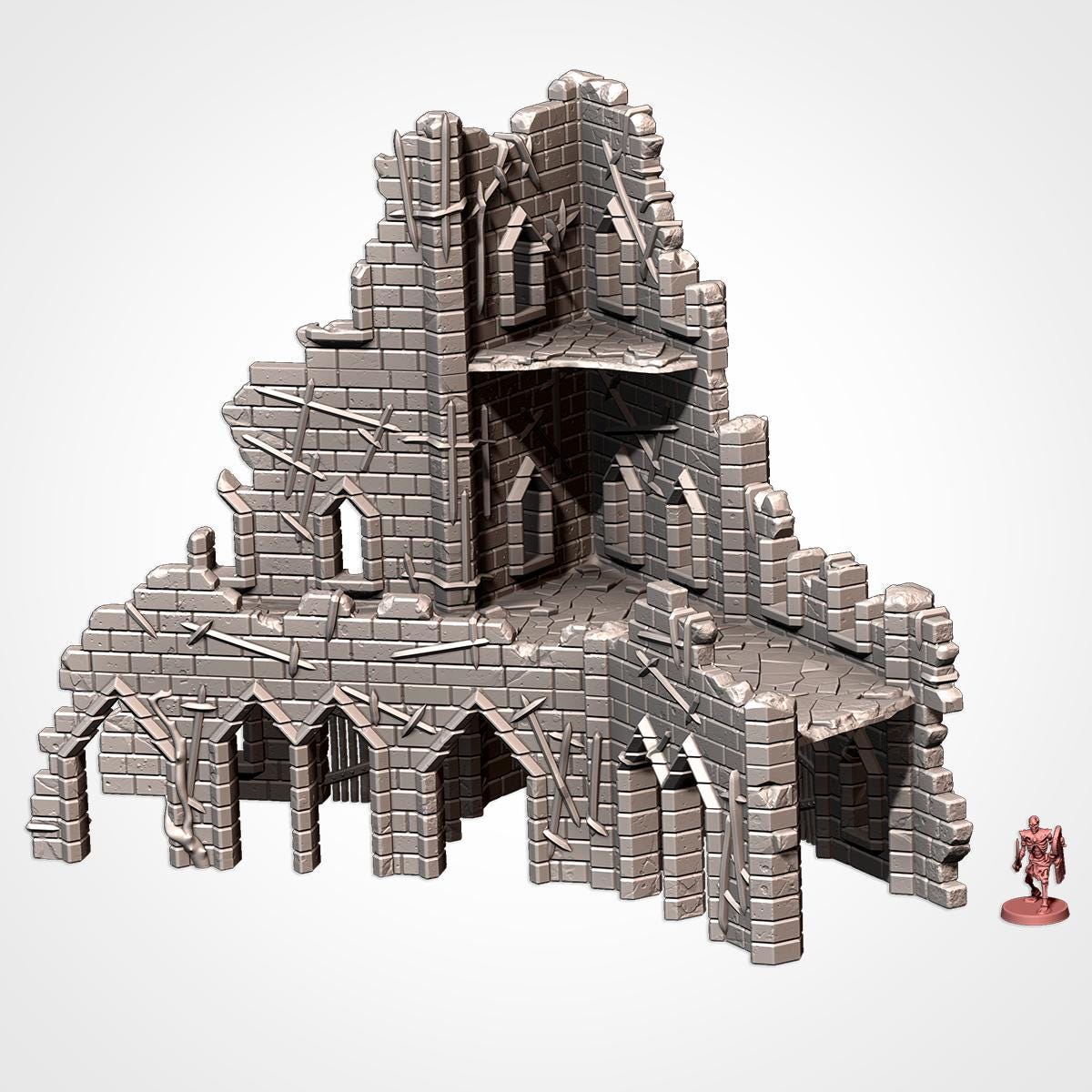 Modular CURSED FORTRESS by Txarli Factory Fantasy Terrain Ruined Castle Set, Perfect for Tabletop Wargames