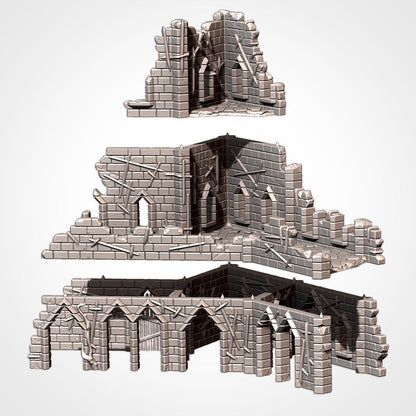 Modular CURSED FORTRESS by Txarli Factory Fantasy Terrain Ruined Castle Set, Perfect for Tabletop Wargames