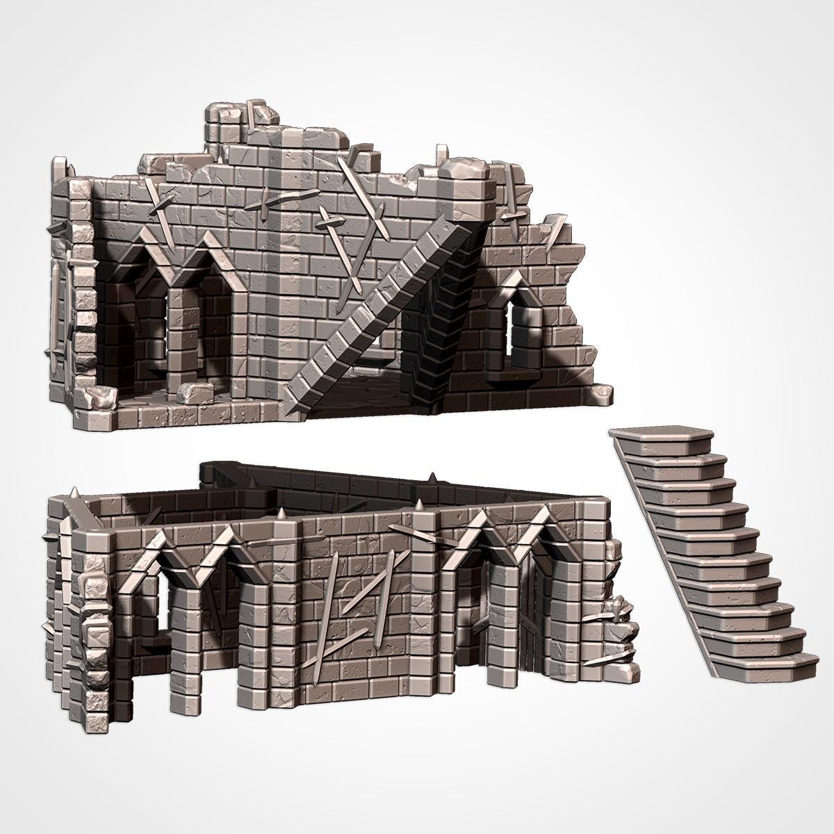Modular CURSED FORTRESS by Txarli Factory Fantasy Terrain Ruined Castle Set, Perfect for Tabletop Wargames