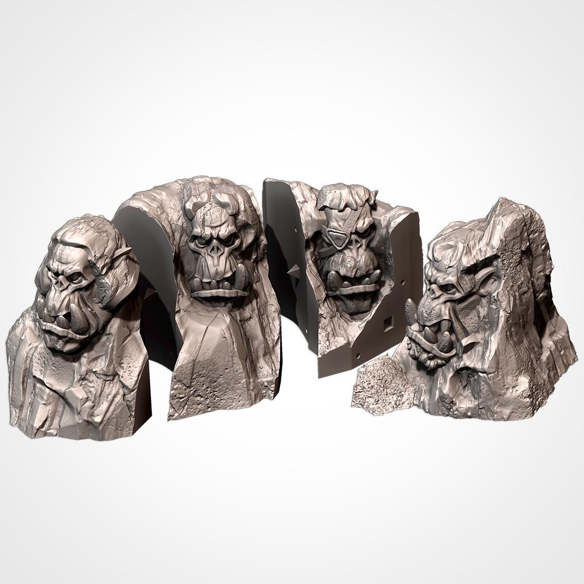 Modular ORCISH MONUMENTS Txarli Factor Terrain Monument Set, Perfect for Tabletop Wargames