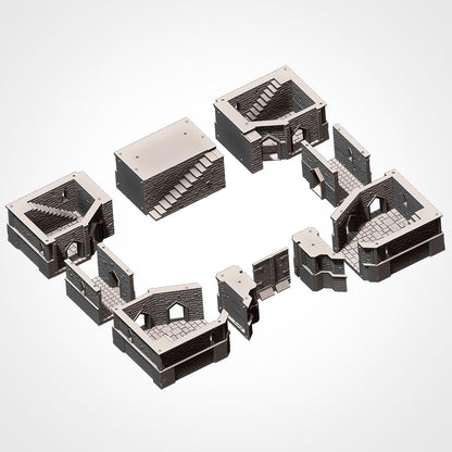 Modular CASTLE / STRONGHOLD by Txarli Factory Fantasy Terrain Ruined Castle Set, Perfect for Tabletop Wargames