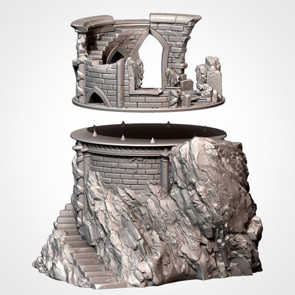 Modular RUINS on the MOUNTAIN by Txarli Factory Fantasy Terrain Ruined Castle Set, Perfect for Tabletop Wargames