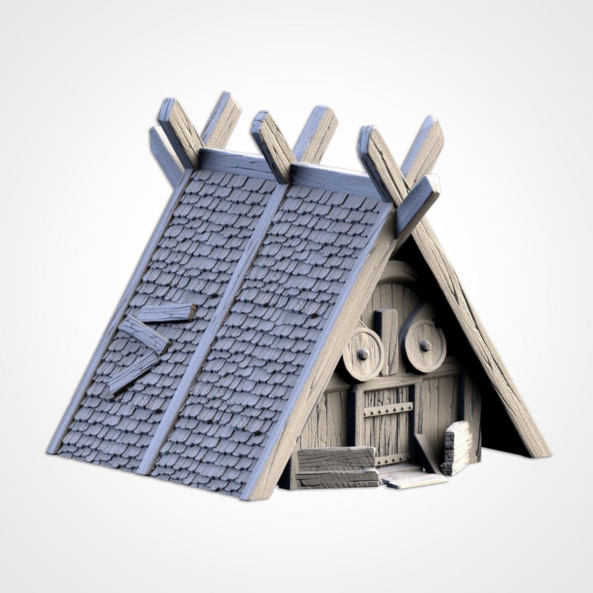 Modular VIKING HOUSES by Txarli Factory Fantasy Terrain Ruined Castle Set, Perfect for Tabletop Wargames