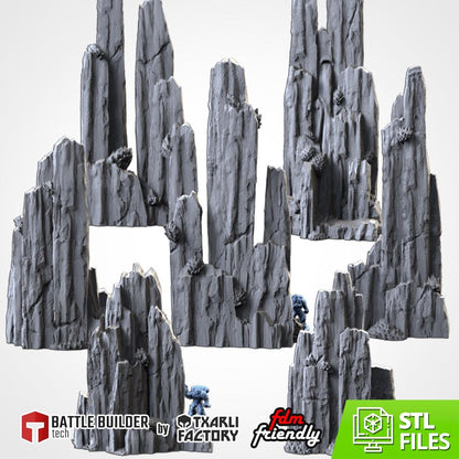 HIGH MOUNTAINS Modular Wargaming Hill Terrain by Txarli Factory for Tabletop Wargames