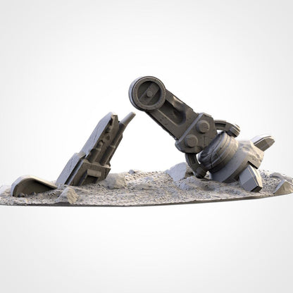 Modular CRASHED ROBOT DOG Txarli Factory Sci-Fi modular Wreckage Set, Perfect for Tabletop Wargames