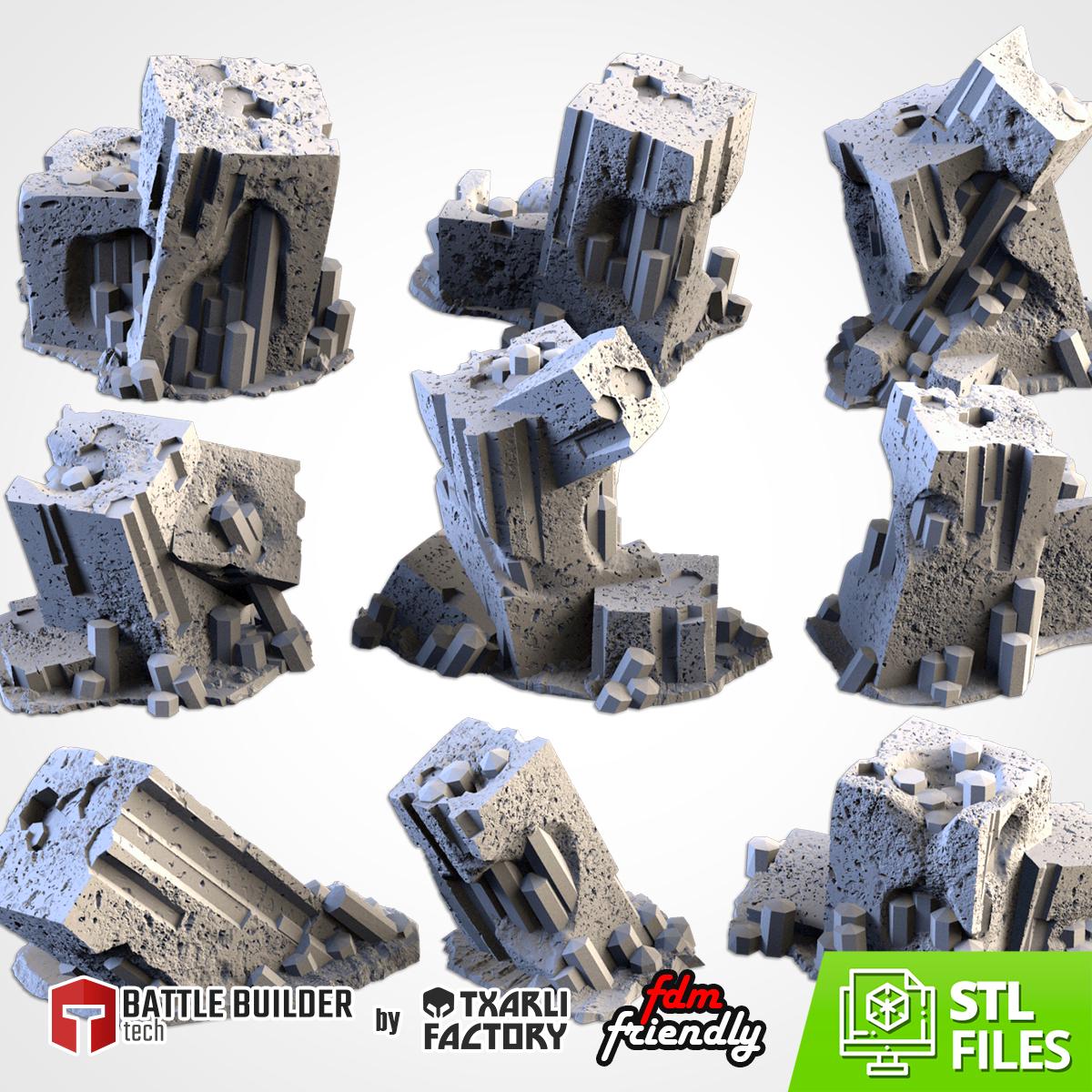 HIGH MOUNTAINS Modular Wargaming Scatter Terrain by Txarli Factory for Tabletop Wargames