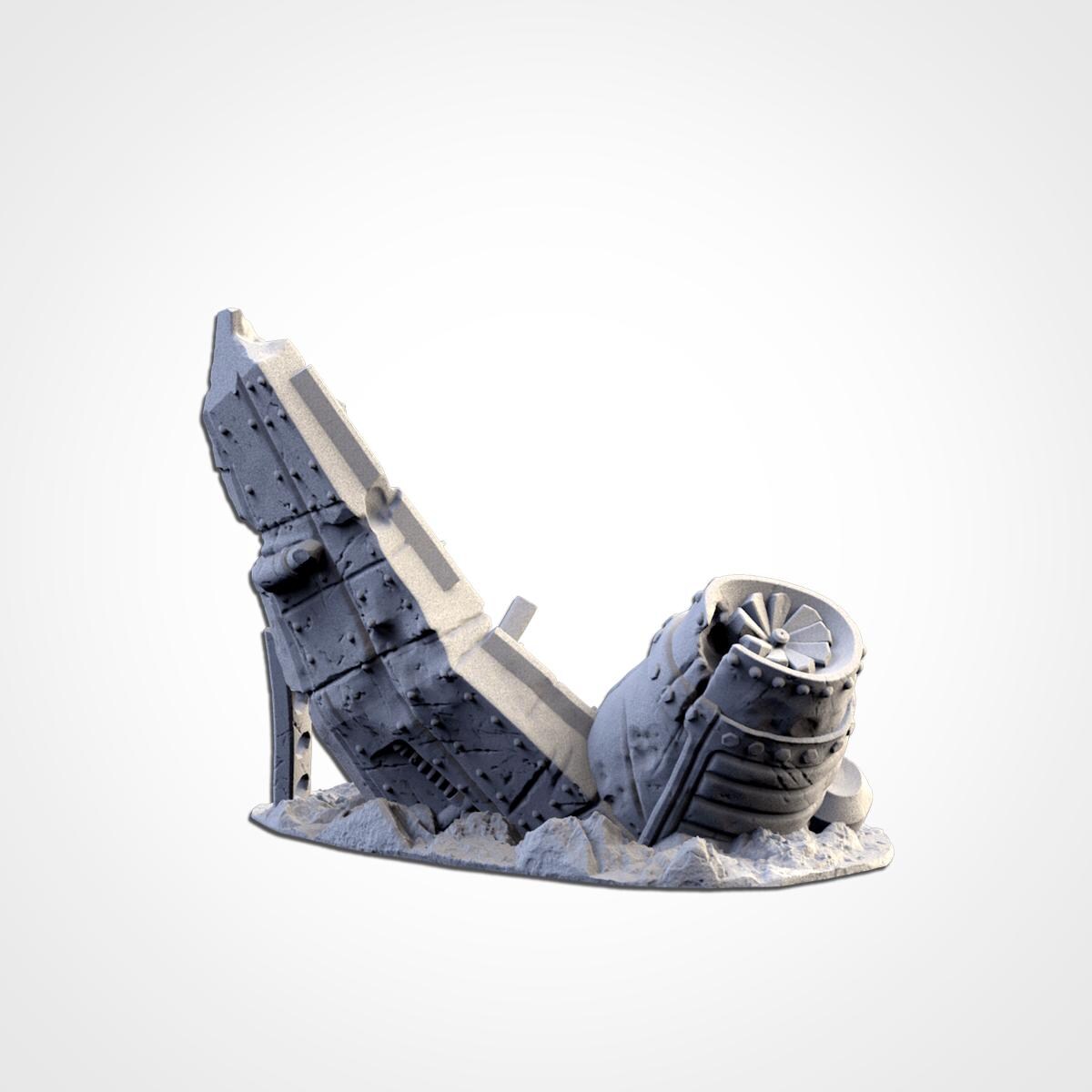 Modular CRASHED PLANES Txarli Factory Sci-Fi modular Wreckage Set, Perfect for Tabletop Wargames