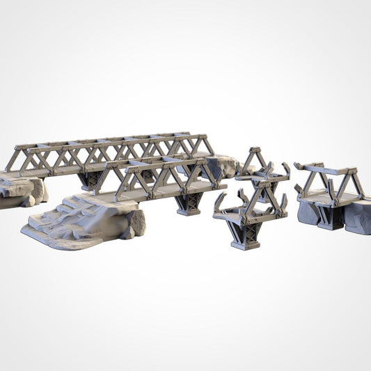 Modular METAL BRIDGES Terrain Cityscape Set, Perfect for Tabletop Wargames by Txarli Factory