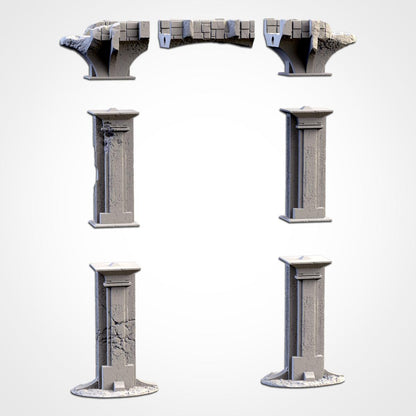 Modular STONE BRIDGE AQUEDUCTS  Mordheim Terrain Cityscape Set, Perfect for Tabletop Wargames