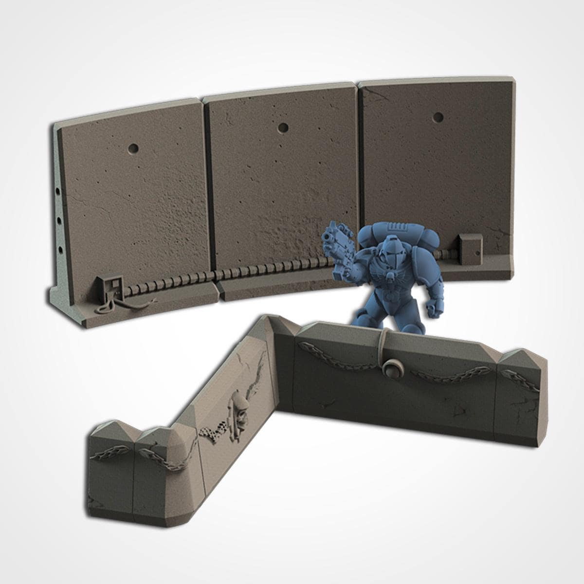 Modular BARRICADES set Txarli Factory Ruined 40k Scatter Terrain Set, Perfect for Tabletop Wargames