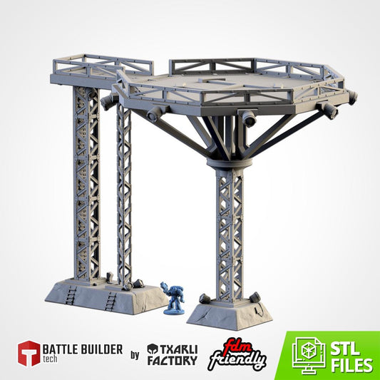 Modular HELIPORT set Txarli Factory Ruined 40k Heliport Terrain Set, Perfect for Tabletop Wargames