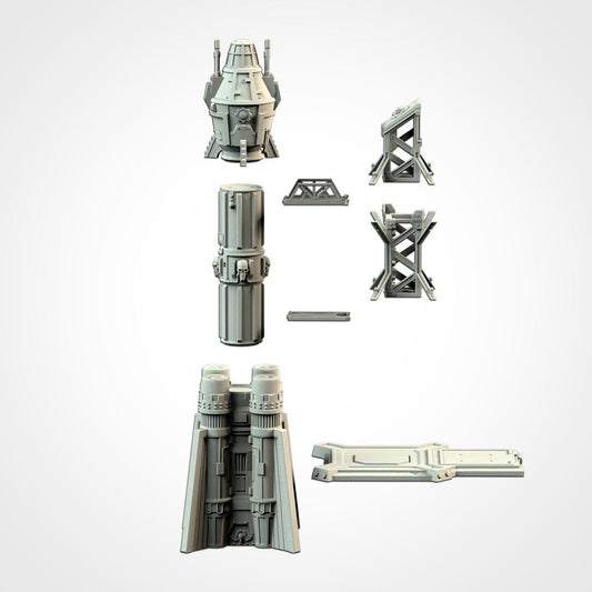 Modular SPACE SHUTTLE set Txarli Factory Ruined 40k Terrain Set, Perfect for Tabletop Wargames