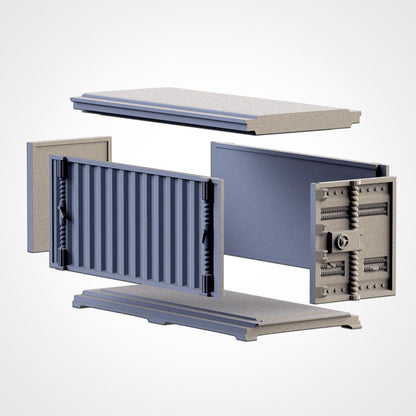 Modular CONTAINERS set Txarli Factory Ruined Scatter Terrain Set, Perfect for Tabletop Wargames