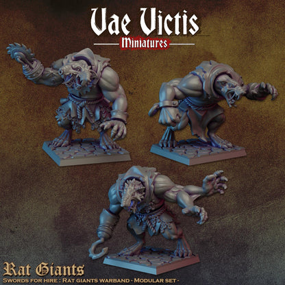 Rat Giants, Rat Ogres, Fantasy Miniatures by Vae Victis, perfect for Fantasy Wargames and Tabletop RPGs