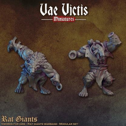 Rat Giants, Rat Ogres, Fantasy Miniatures by Vae Victis, perfect for Fantasy Wargames and Tabletop RPGs