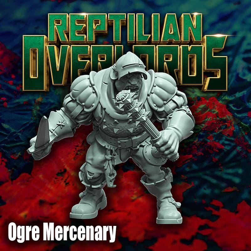 Fantasy Ogre Bodyguard by Reptilian Overlords, Fantasy Wargames Ogre Mercenary, Imperial Ogre