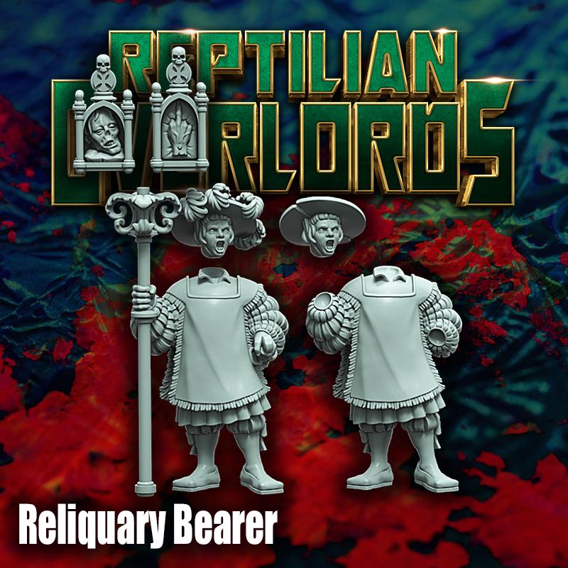 Reliquary Bearer by Reptilian Overlords, Fantasy Wargames Empire Standard Bearer, Empire Captain