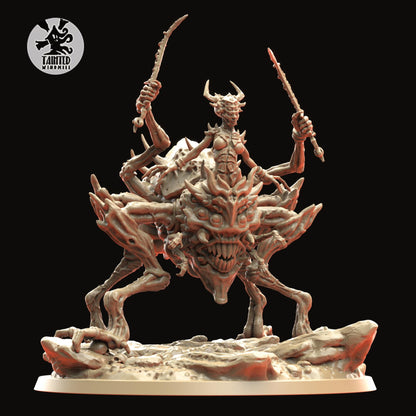 Spider DemiGoddess, Chaotic Daemonic Monopose Miniatures Sculpted by Tainted Windmill for Wargames set in the Grimdark Future
